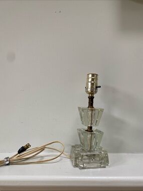 Vintage 1940s glass bedside Table Lamp